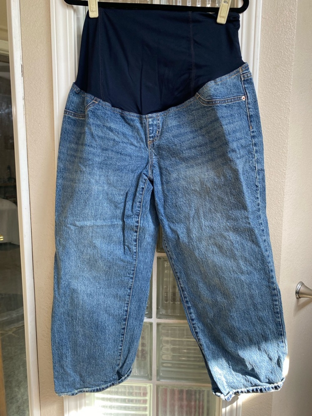 Isabel Maternity by Ingrid & Isabel Navy Panel Light Blue Boyfriend Jeans